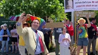 Story time event in Guerneville draws protesters [upl. by Aeriela]