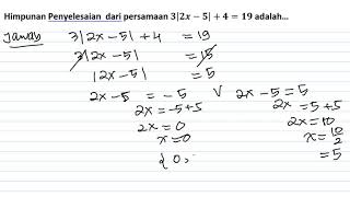 1 Soal Jawab Persamaan dan Pertidaksamaan Nilai Mutlak [upl. by Kerri826]