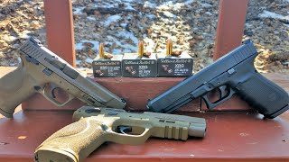 👉9mm VS 40 SampW VS 45 ACP Ballistic Gel Test  Sellier amp Bellot XRG Defense [upl. by Nilo575]