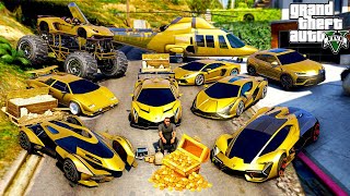 Franklin Stealing Golden Super Cars with Shinchan in GTA 5 [upl. by Pepin]