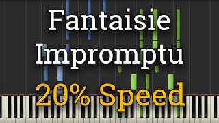 Chopin  Fantaisie Impromptu Slow Piano Tutorial 20 Speed [upl. by Pittel258]