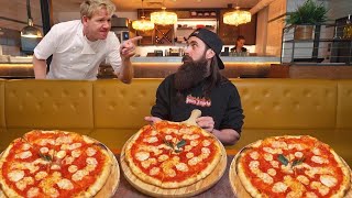 TRYING TO BEAT THE SLICE RECORD AT GORDON RAMSAYS BOTTOMLESS PIZZA RESTAURANT  BeardMeatsFood [upl. by Ynnos570]