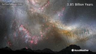 Future night sky after Milky Way and Andromeda merge [upl. by Margi]