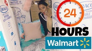 24 hour overnight challenge at walmart  we built 2 big forts [upl. by Winola]