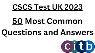 CSCS Test UK  50 New QampA  CSCS Card UK 2023  CITB health and safety Test 2023  CSCS Mock Test [upl. by Nerti]