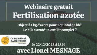 Fertilisation azotée avec Lionel Mesnage [upl. by Zinck]