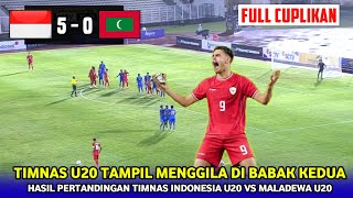 TIMNAS U20 MENGGILA BABAK KEDUA  HASIL PERTANDINGAN TIMNAS INDONESIA U20 VS MALADEWA U20 [upl. by Laurette]