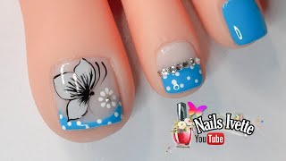 Diseño de uñas Pie  Muy fácil  Uñas de los pies decoradas con mariposa y flor [upl. by Apul152]