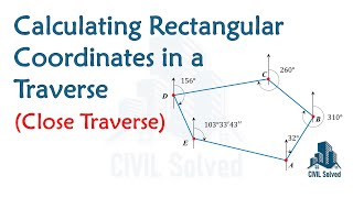 Calculating Coordinates in a Close Traverse When the length and bearing of all the lines are given [upl. by Silvestro]