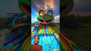 Evolution of frog 🐸 water slide evolution ai rainbow kids dinosaur froglets amazingfrog frog [upl. by Aikemit]