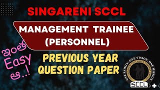 సింగరేణి SCCL II Management trainee personnel Previous Question paper II Cutoff II syllabus II2024 [upl. by Kcirrad170]