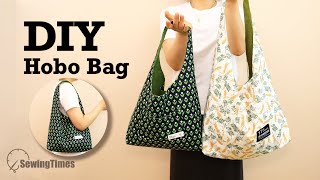 Easy Hobo Bag Tutorial 💖 DIY 2 Size Shoulder Bag Pattern Drawing [upl. by Ellohcin163]