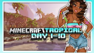 Trapped for 100 Days on a Island🌴 Minecraft Tropical Island Lets Play  10 Days [upl. by Eednac]