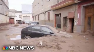 Rivers of mud in Valencia region as Spain experiences deadly flash flooding [upl. by Retniw]