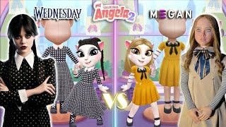 🖤Wednesday Vs 💛MGEN My Talking Angela2 mytalkingangela2 wednesday gaming [upl. by Anauqahs111]