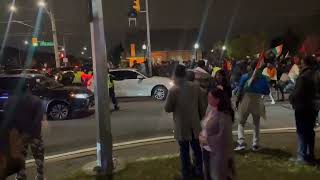 Tempers flare at protest after violence outside Hindu temple in Brampton [upl. by Einiar]