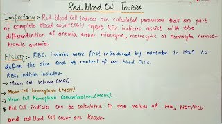 Red cell indicesimportance and calculationan easy lecture in hindi and urdu [upl. by Cahn]