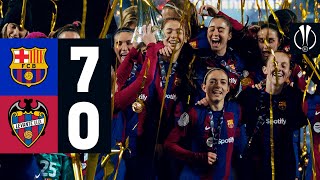 🏆 HIGHLIGHTS I FC BARCELONA 7 vs 0 LEVANTE  SPANISH SUPERCUP CHAMPIONS 🔵🔴 [upl. by Anjali]