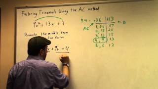 Factoring Trinomials Using the AC Method 1st Example [upl. by Ahsiener]