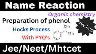 Cumene reaction phenol preparation  Important Name reaction of Organic chemistry [upl. by Aemat]