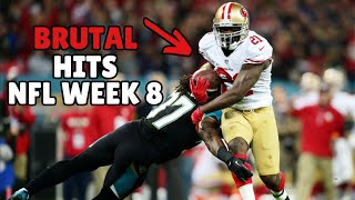 NFL Week 8s Hardest Hits Brutal Tackles amp Big Collisions [upl. by Ahsatin200]