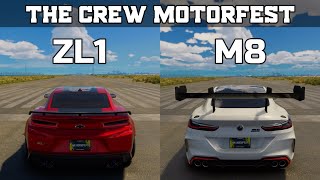 The Crew Motorfest  Chevrolet Camaro ZL1 vs BMW M8 Competition Coupe  Drag Race [upl. by Frankhouse]