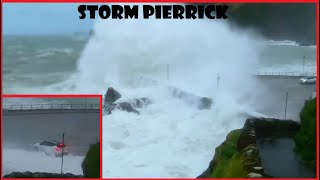 Huge Storm Set Hits Ilfracombe Storm Pierrick  Large Waves Flooded Roads [upl. by Gombach]