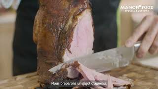 MANOR  Gigot d’agneau au jus de grenade et purée de célerirave [upl. by Mastat]