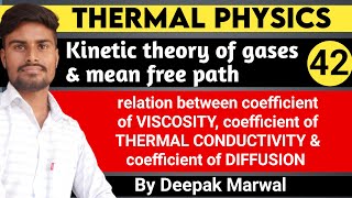 Relation btw coefficient of viscosity coefficient of thermal conductivity coefficient of diffusion [upl. by Kevan]