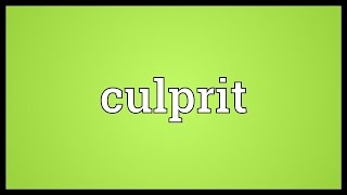 Culprit Meaning [upl. by Maryl]