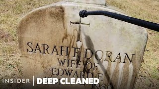 How MossCovered Gravestones Are Deep Cleaned  Deep Cleaned  Insider [upl. by Domonic]