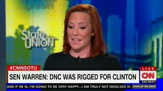 Jen Psaki Elizabeth Warren Saying DNC Rigged Because She Wants Bernie Voters in 2020 [upl. by Nortal]