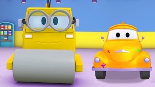 Tom the Tow Truck s Paint Shop Steve the Steamroller is a Minions   Truck cartoons for kids [upl. by Lynnell]