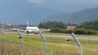 Tivat airportBelavia Boeing 737300 takeoff [upl. by Aicyle]