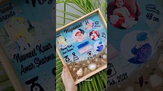 Resin baby frame  Resin flower preservation  resin ocean theme frame diy youtubeshorts trending [upl. by Nossila]