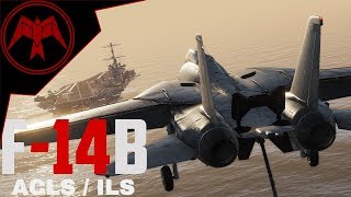 DCS F14 Tomcat Automatic carrier landing system and ILS Tutorial [upl. by Eiggem]