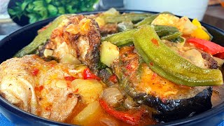 Poisson PANGASIUSMalangwa à la sauce aux legumes sans tomatescuisine congolaise très delicieux [upl. by Nilyam]