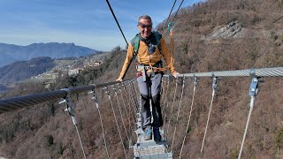 ITINERARI DOSSENA DALLARRAMPICATA IN MINIERA FINO AL PONTE TIBETANO PIU LUNGO AL MONDO [upl. by Nueovas406]