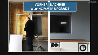 Wohnzimmer UPGRADE einfach amp elegant  TV in Wand eingelassen  Unsichtbare Lautsprecher [upl. by Cormick799]