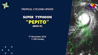 Press Briefing Super Typhoon PepitoPHManyi at 1100 AM  Nov 17 2024Sunday [upl. by Papert]