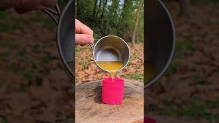 The guy shows SURVIVAL skills with MARGARINE camping survival bushcraft outdoors lifehack [upl. by Rehtaef764]