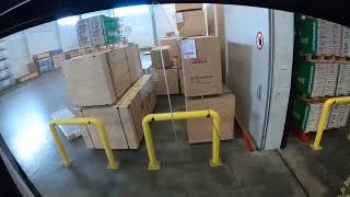 Unloading trailer with damaged goods POV E50 Forklift from Linde [upl. by Schultz517]