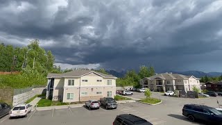 Lightning and hail seen in Anchorage on citys warmest day of 2024 [upl. by Nevar]