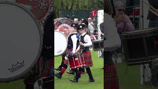 Culter pipebands march on to welcome Chieftain to 2024 Banchory Pipe Band Championships shorts [upl. by Katherin]