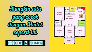 Desain Denah Rumah Minimalis Sederhana 3 Kamar Tidur  2 Kamar Mandi  1 Mushola [upl. by Yalc]