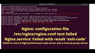 nginx service Failed with result exit code  process exited codeexited status1FAILURE [upl. by Adnouqal421]