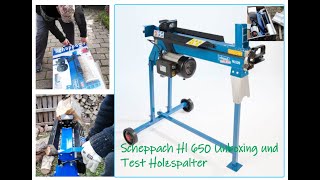 Scheppach Hl 650 Unboxing und Test Holzspalter [upl. by Jonme735]