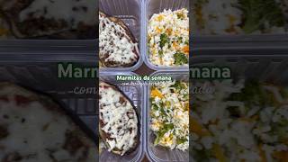 MARMITAS DA SEMANA COM BERINGELA RECHEADA e ARROZ COLORIDO receitas receitasfitnessfaceis [upl. by Miof Mela]