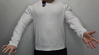 Mens Crew Neck Sweater Waffle Knitted Casual Patterned Long Sleeve Pullover Review [upl. by Rengaw201]