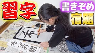 習字で書き初め冬休みの宿題で「希望の朝」を書いてみた結果【Japanese calligraphy】 [upl. by Erdreid]